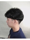 ツーブロックショート アップバングスタイル