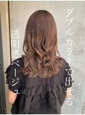 大人かわいい☆無造作カール♪ひし形くびれミディ