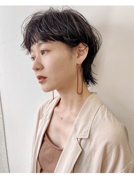 ジュノ 鹿児島中央店(Juno) 【Juno鹿児島中央店】マッシュショート  ウルフ　黒髪ショート