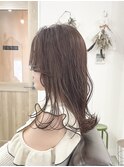 マロンベージュ×フェミニンロング