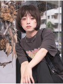 ショートレイヤー/ウルフショート/マッシュボブ/暗髪/本牧