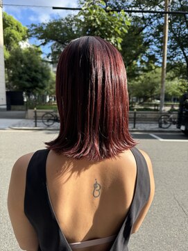 サル(saru) ☆切りっぱなし×ボルドーカラー☆