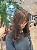 グレージュカラー透明感カラーオリーブカラー