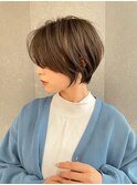 顔周り小顔レイヤーカット/黒髪地毛風カラー/大宮