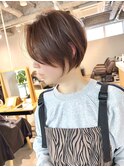 《30代40代》ミルキーベージュ丸みショートボブ【浦野】