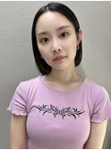 前髪なしぷつっとヘイリーボブ20代30代40代