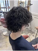 メンズボブ風波巻きスパイラルパーマ