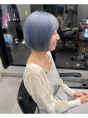 夏に可愛いブルーシルバーカラー♪