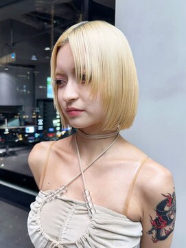 ボブ小顔ブロンドダブルカラーハイトーン_ba540482