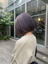 サンドレオ 新宿店(sand Leo)&nbsp;顔周りカット/縮毛矯正/ダークブラウン/コーラルピンク