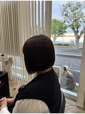長崎　切りっぱなしボブ　ワンカラー　レディースカット