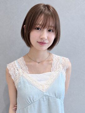 ルーチェ 溝の口(Luce) 透け感バングのマロンカラータッセルボブ