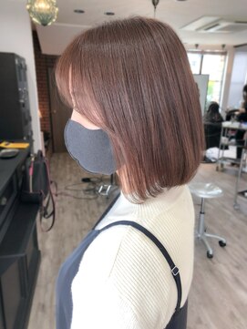 コース(CORS) 【CORS 高崎】ピンクベージュxボブ 春カラー