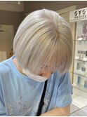 ba1925透明感プラチナグレージュウルフショートウルフマッシュ