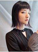 インナーピンクパープル×切りっぱなし外ハネボブ【本多身和子】