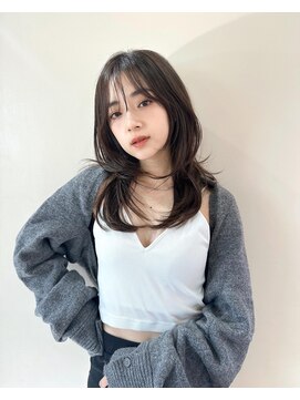 アリスバイアフロート 自由が丘(ALICe by AFLOAT) 韓国レイヤーロング顔まわりウルフグレーベージュ