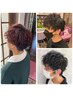 メンズカット＋パーマ＋眉カット＋スタイリングレクチャーします