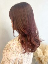 ミュラ(mulah)&nbsp;ブリーチなし暖色カラー明るめチェリーピンク＊コテ巻きロング