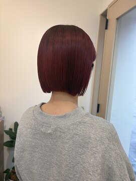 シアアルン 新小岩店(SHEER alun) レッドカラー/ミニボブ