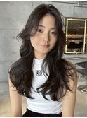 くびれヘア/アプリコットオレンジ/夏のヘアアレンジ/銀座