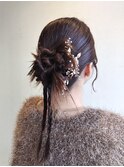 カチモリヘアアレンジ／お呼ばれヘア／三つ編み