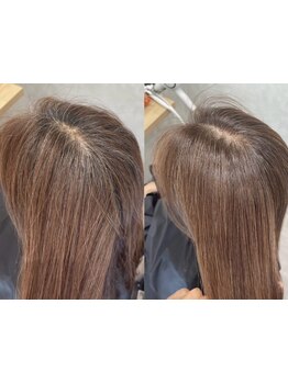 髪質やダメージを見極めて、一人ひとりに最適な髪質改善、白髪ぼかしを