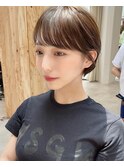 前髪あり小顔つや髪顔まわり簡単スタイリング丸みショート