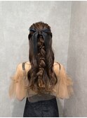 個性派ハーフアップ