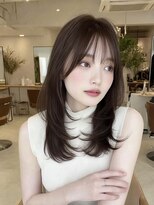 ケシキ 表参道 原宿(kesiki.)&nbsp;ミディアムレイヤー顔周りカットハッシュカットワンホンレイヤー
