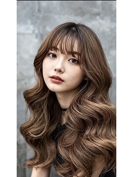 TMJ 熊本韓国レイヤーロングヘア×コテ巻きパーマ×小顔カット