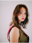 センターパート抜け感ミディ20代/30代/40代/50代/庭瀬