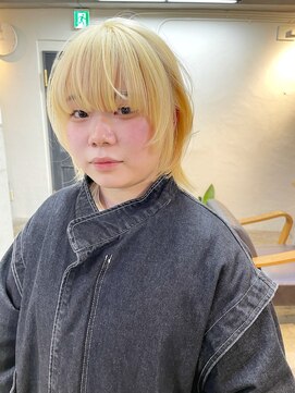 ソイ 下北沢(soi) 【抜きっぱなしbleach】マッシュバング_抜きっぱなしブロンド