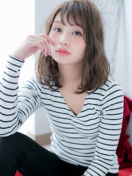 スペース 海浜幕張(spes) 海浜幕張/髪質改善/オリーブベージュ×波巻きロブヘアa