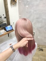 ロア 福岡天神本店(LORE) ピンクの裾カラー◎natsu