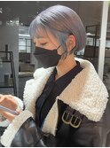 グレージュ×ターコイズブルー