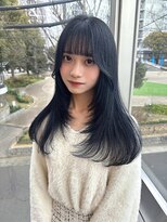 ダブル(W) 透明感ブルーグレージュ/顔まわりレイヤー