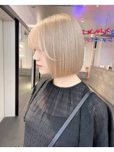 ミルクティーベージュ/ダブルカラー/ブリーチなしダブルカラー/ケアブリーチ/髪質改善/学割U24/原宿/原宿駅