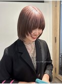 フェイスフレーミングルーツカラー天使の羽バングネオウルフボブ