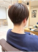 刈り上げショート/刈り上げボブ/ココアブラウン/平塚ショート