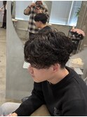 シャドウパーマ/メンズ縮毛矯正/毛流れセンターパート