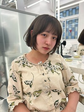 コア プラス 立川(COA PLUS) ボブレイヤー　オリーブベージュ　ハーフブリーチ　ダブルカラー