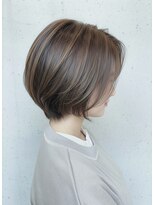グラムビューティー 足利(gram beauty)&nbsp;小顔効果◎ハイライト白髪ぼかし前下がりショートボブ春カラー