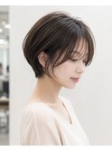 イメチェンホワイトブロンド外ハネボブ美髪ワイドバング