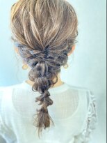 スーパーカット 元町店(SUPER CUT)&nbsp;編みおろしアレンジ　ヘアセット　クセ毛　編み込み