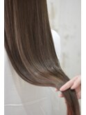 ブリーチなしカラー《髪質改善》ストレート×ブラウンカラー