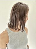 【FOLK】赤みなし透明感グレージュ☆似合わせ外ハネミディアム♪