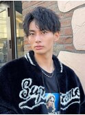 ソフトツイストパーマ無造作束感マッシュアップバングショート