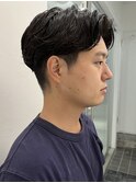 メンズカットセンターパートマッシュニュアンスパーマ