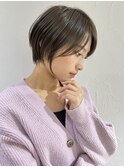 前髪あり耳掛け丸みくびれショートボブ20代30代40代50代（蘭）