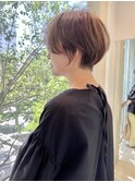 丸みショート×ライトベージュ style by 田爪【洋光台美容室】